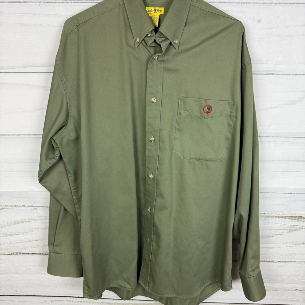 Duck Head Sage Green Casual Button-Down Shirt